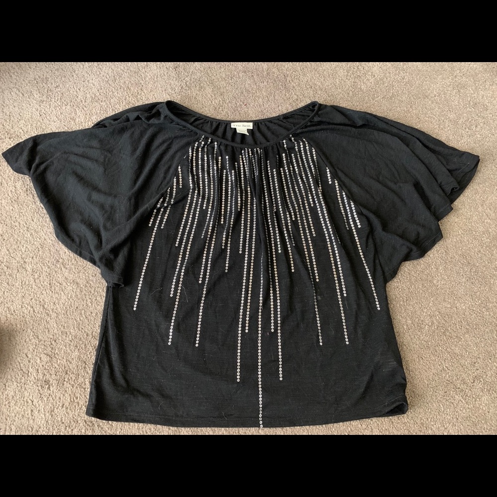 Black and silver blouse